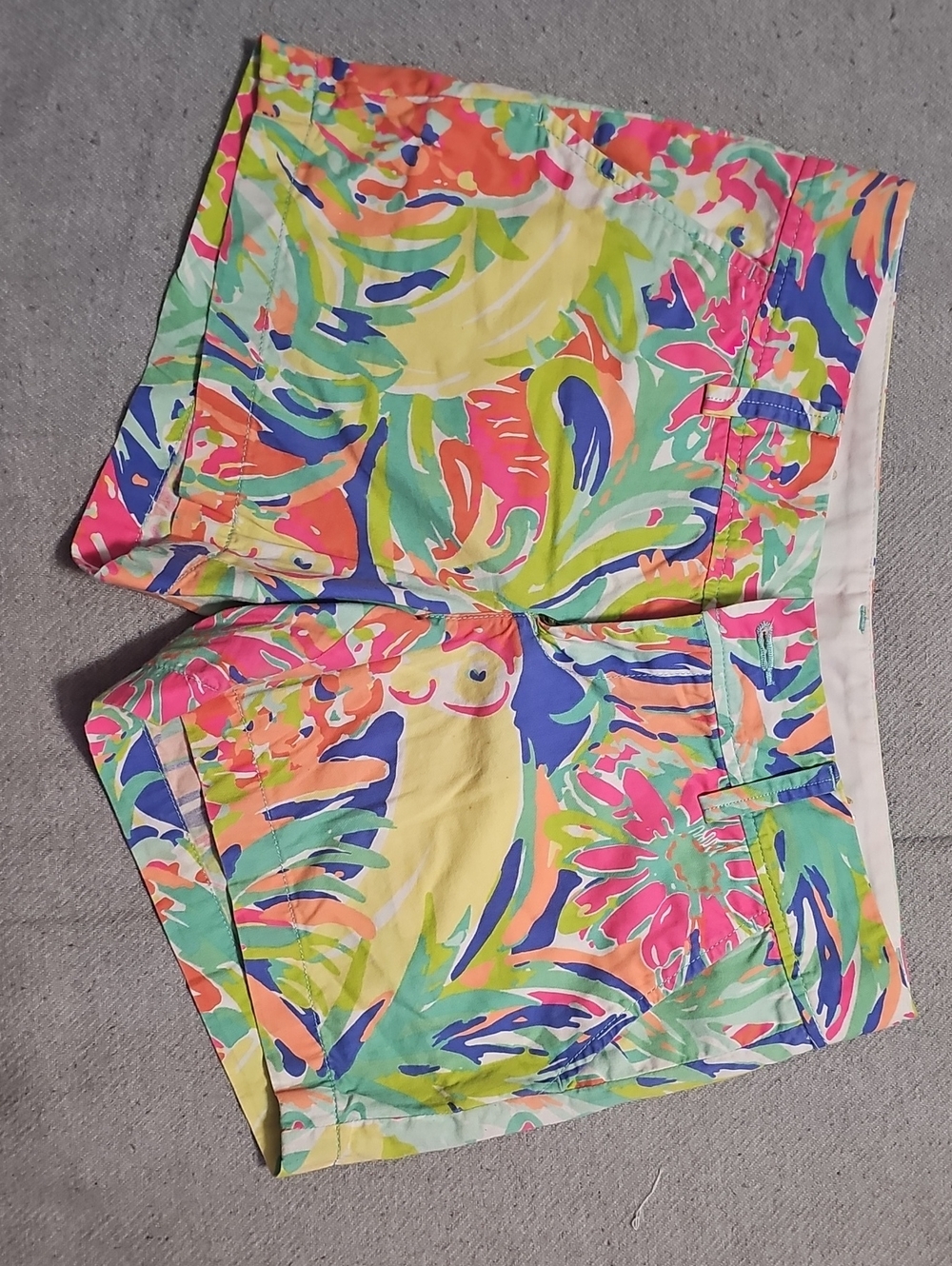 Women's Tropical Print Cotton Shorts - Multicolor